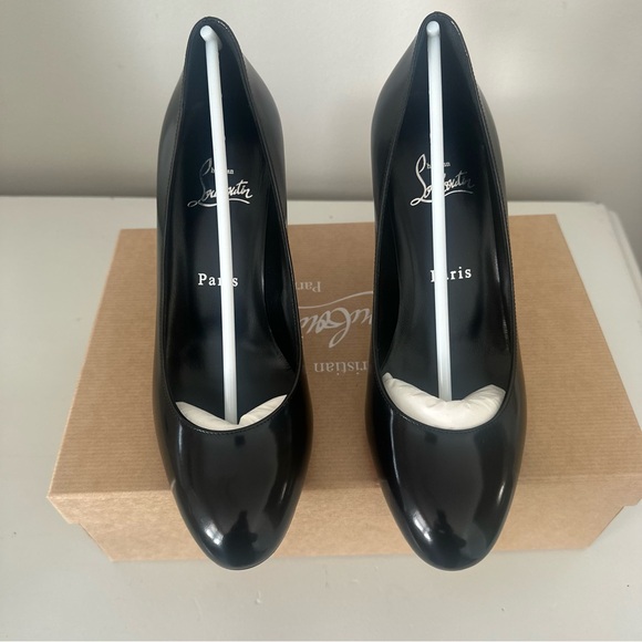 Christian Louboutin Black Pumppie 85 patent leather pumps 37 - Picture 2 of 7